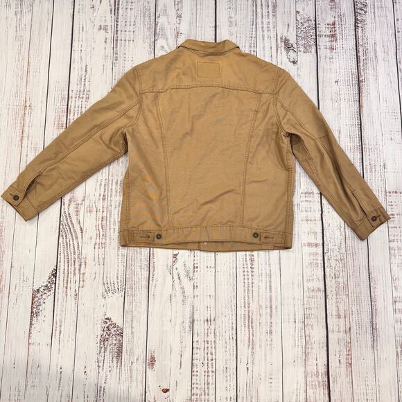 Levi’s Tan Cotton Trucker Jacket Men’s XXL 2XL Workwear Canvas Denim Style - Picture 2 of 9